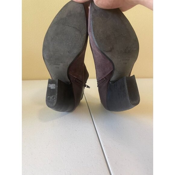 Crown Vintage Naydine Womens Boots Size 11 Tan Suede Ankle Booties dark plum - Picture 8 of 16